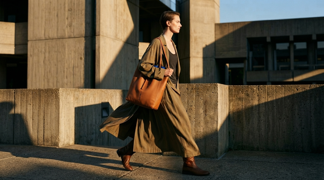 minimalist tan tote bag organic avant garde wearable vegetable tanned leather by essenty italy